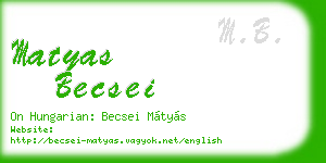 matyas becsei business card